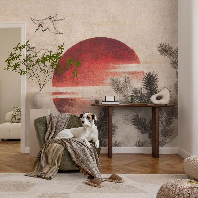 Bedruckte Vlies-Fototapete mit Waldmotiv in natürlicher Optik