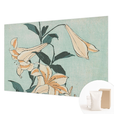 Moderne Vlies-Fototapete mit zartem Lilienmotiv
