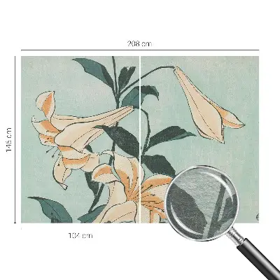 Moderne Vlies-Fototapete mit zartem Lilienmotiv