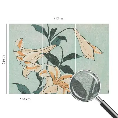 Moderne Vlies-Fototapete mit zartem Lilienmotiv