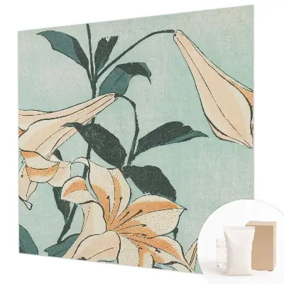 Moderne Vlies-Fototapete mit zartem Lilienmotiv