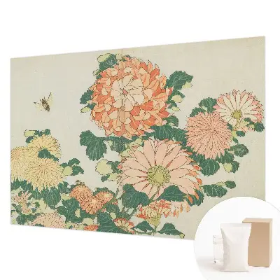 Motivtapete mit Chrysanthemenblüten als Motiv