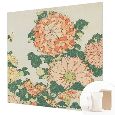 Motivtapete mit Chrysanthemenblüten als Motiv