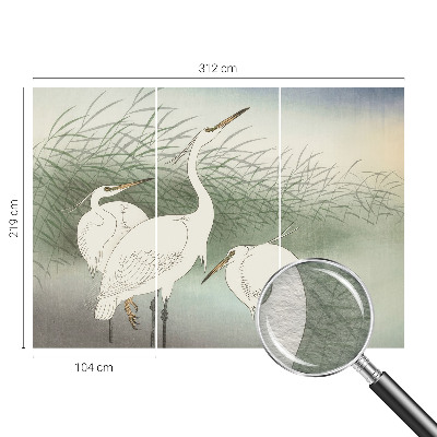 Vlies-Fototapete mit dem Motiv eines Reihers im Gras