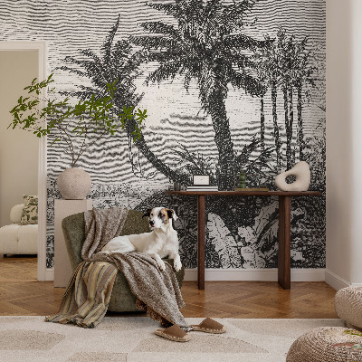 Vlies-Fototapete fürs Wohnzimmer mit einem Motiv einer tropischen Oase
