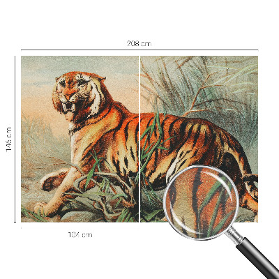 Motivtapete aus Vlies mit Tiger-Motiv in natürlicher Farbstellung