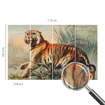 Motivtapete aus Vlies mit Tiger-Motiv in natürlicher Farbstellung