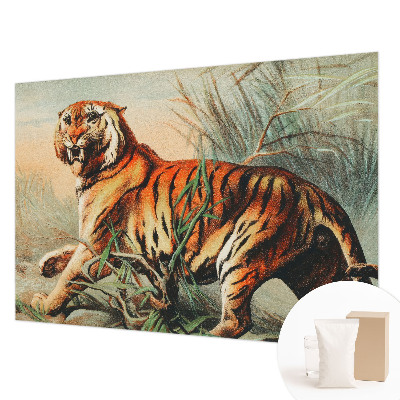 Motivtapete aus Vlies mit Tiger-Motiv in natürlicher Farbstellung