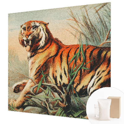 Motivtapete aus Vlies mit Tiger-Motiv in natürlicher Farbstellung