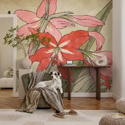 Fototapete aus Vlies mit Motiv von Taglilienblüten
