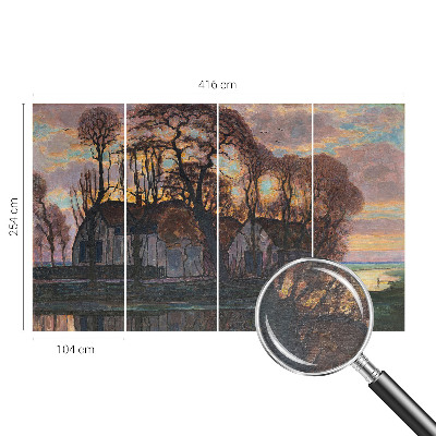 Vlies-Fototapete fürs Wohnzimmer mit einer Abendlandschaft