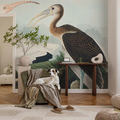 Dekorative Wand-Fototapete mit einem Vogelpaar als Motiv