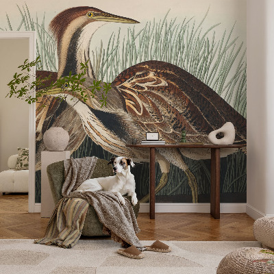 Wandtapete mit realistischen Vogelmotiven
