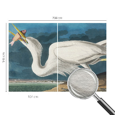 Vlies-Fototapete nach Maß mit Motiv eines Vogels, der einen Fisch hält