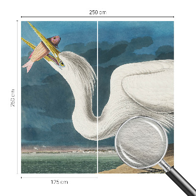 Vlies-Fototapete nach Maß mit Motiv eines Vogels, der einen Fisch hält