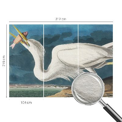 Vlies-Fototapete nach Maß mit Motiv eines Vogels, der einen Fisch hält