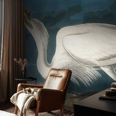 Vlies-Fototapete nach Maß mit Motiv eines Vogels, der einen Fisch hält
