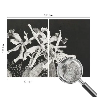 Fototapete fürs Kinderzimmer mit einer Orchideenillustration