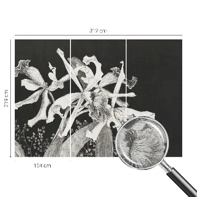 Fototapete fürs Kinderzimmer mit einer Orchideenillustration