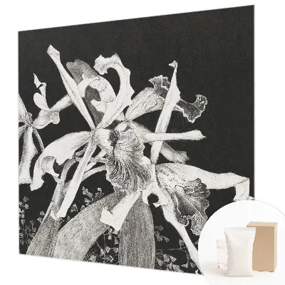 Fototapete fürs Kinderzimmer mit einer Orchideenillustration