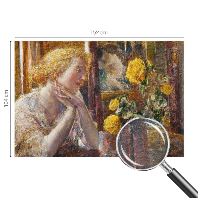 Vlies-Fototapete fürs Schlafzimmer mit einer Frau und Rosen als Motiv
