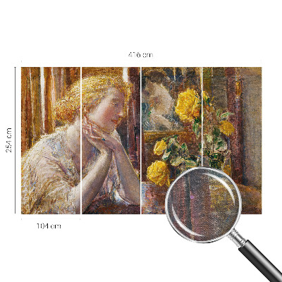 Vlies-Fototapete fürs Schlafzimmer Frau mit Rosen