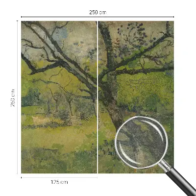 Bedruckte Vlies-Fototapete mit einem Motiv einer grünen Landschaft