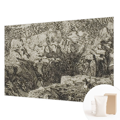 Vlies-Fototapete fürs Schlafzimmer mit Motiv einer Berglandschaft