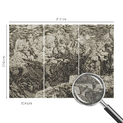 Vlies-Fototapete fürs Schlafzimmer mit Motiv einer Berglandschaft