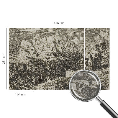 Vlies-Fototapete fürs Schlafzimmer mit Motiv einer Berglandschaft