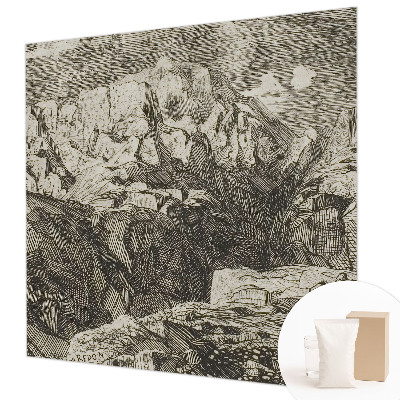 Vlies-Fototapete fürs Schlafzimmer mit Motiv einer Berglandschaft