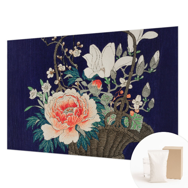 Wandtapete mit Blumenkorbmotiv