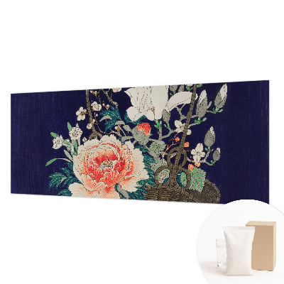Wandtapete mit Blumenkorbmotiv