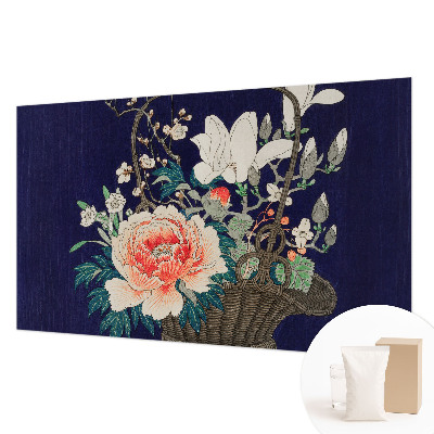 Wandtapete mit Blumenkorbmotiv