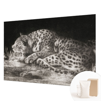 Fototapete fürs Kinderzimmer mit ruhendem Leoparden