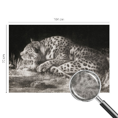 Fototapete fürs Kinderzimmer mit ruhendem Leoparden