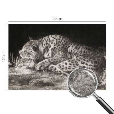 Fototapete fürs Kinderzimmer mit ruhendem Leoparden