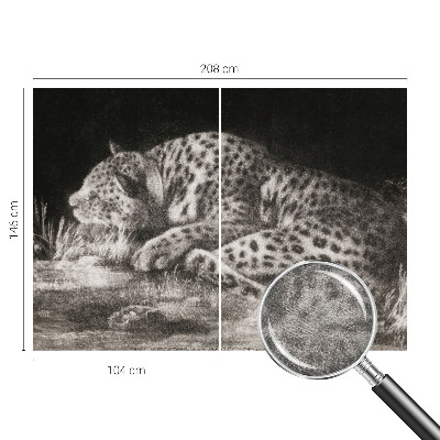 Fototapete fürs Kinderzimmer mit ruhendem Leoparden