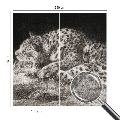 Fototapete fürs Kinderzimmer mit ruhendem Leoparden