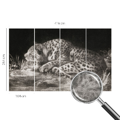 Fototapete fürs Kinderzimmer mit ruhendem Leoparden