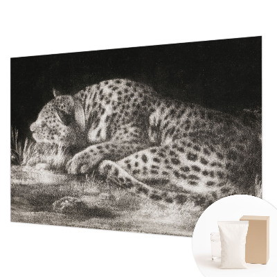 Fototapete fürs Kinderzimmer mit ruhendem Leoparden