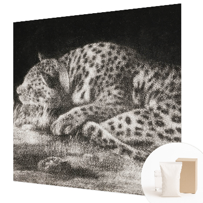 Fototapete fürs Kinderzimmer mit ruhendem Leoparden