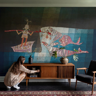 Motivtapete aus Vlies Fischerjäger