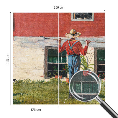 Vliestapete fürs Wohnzimmer Dorfszene