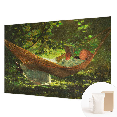 Vliestapete fürs Schlafzimmer mit Motiv einer entspannenden Hängematte