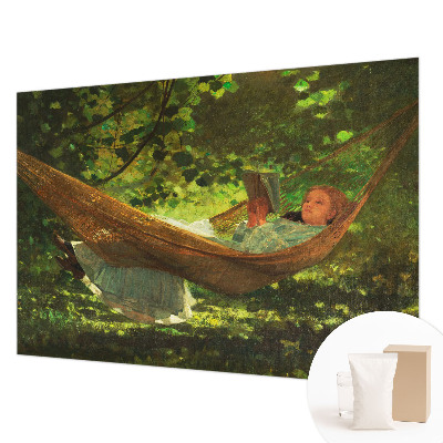 Vliestapete fürs Schlafzimmer mit Motiv einer entspannenden Hängematte