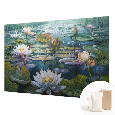 Fototapete fürs Kinderzimmer mit Motiv von Teichblumen
