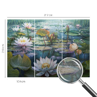 Fototapete fürs Kinderzimmer mit Motiv von Teichblumen