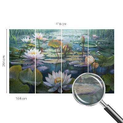 Fototapete fürs Kinderzimmer mit Motiv von Teichblumen