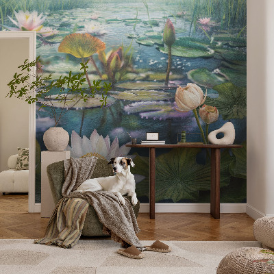 Fototapete fürs Kinderzimmer mit Motiv von Teichblumen